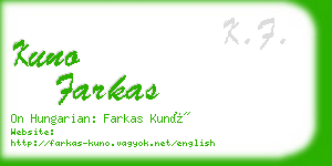 kuno farkas business card